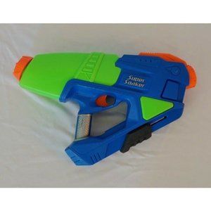 Super Soaker Water Gun AquaShock Secret Strike 2007 Hasbro Green and Blue EUC